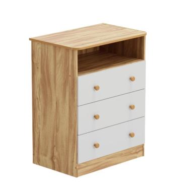 Imagem de Cômoda Infantil Smim Peroba Em 100% Mdf Branco Com Amêndoa Branco Amêndoa