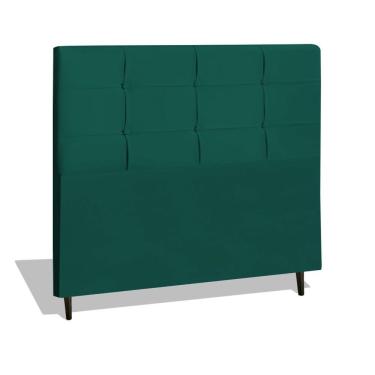 Imagem de Cabeceira Estofada Box Casal Hylux Madeira Eucalipto Suede Azul CasaLar Decor