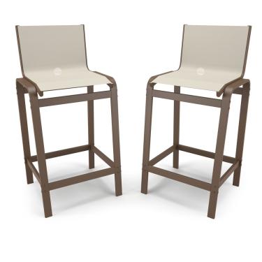 Imagem de Kit 2 Banquetas Alta Cozinha Balcão Bancada Alumínio Marrom - Bege