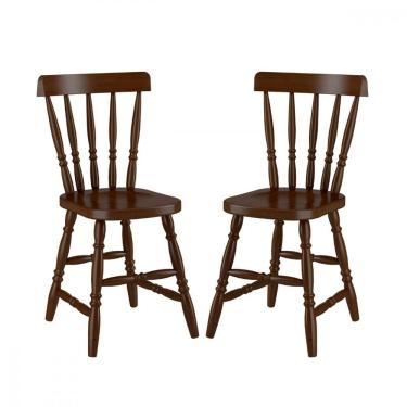 Imagem de Conjunto 2 Cadeiras Madeira Eucalipto Castanho Piratini Castanho