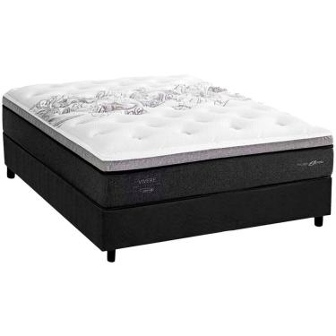 Imagem de Cama Box Casal Com Colchão Herval C1629 Viscogel Molas Ensacadas 138x188x73cm Ms Suede Preto