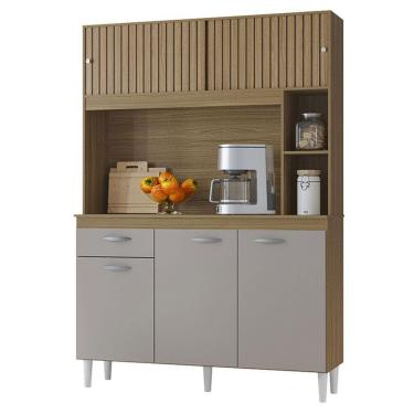 Imagem de Cozinha Kit Duda 120cm Damasco Ripado Off White- Poquema