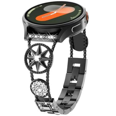 Imagem de WINGLE Pulseira brilhante para Samsung Galaxy Watch 7/FE 6 5 4 mm e 44 mm/5 Pro de 45 mm, estrela de diamante de 20 mm para Active 2/Watch 6/4 Classic de 47 mm, 43 mm, 46 mm e 42 mm/Watch 3 de 41 mm