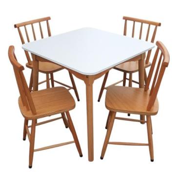 Imagem de Jogo de Jantar Colonial Brisa Mesa 80X80 cm 04 Cadeiras Top QUADRADA -