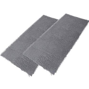 Imagem de Kit 2 Tapetes Passadeira Antiderrapante 100X50 Bolinha Cinza - Rozac