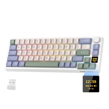 Imagem de LTC Teclado Mecânico Sem Fio Nimbleback Nb682 Pro 65% Com Tela E Botão, Gamer Rgb 2.4G/Bt/Usb-C, 68 Teclas, Amortecedor De 5 Camadas, Pcb Hot Swap, Suporte Software, Switch Linear