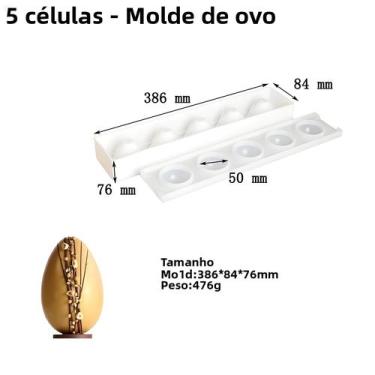 Imagem de Molde De Bolo De Silicone Para Ovo De Páscoa, 5 Ou 8 Células, Molde De