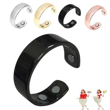 Imagem de ABISIN Auvulis Anel de Enxaqueca Ajustável Aço Inoxidável Calmi Anéis Vitalidade Linfática Anéis Magneti Antironco Anel Anti-ronco Joia Alívio da Enxaqueca para Mulheres e Homens, Aço inoxidável, Sem