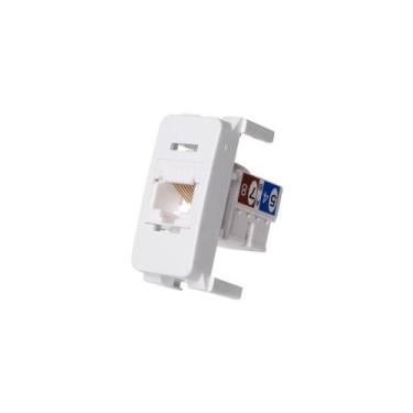 Imagem de Módulo Tomada para Rede de Informática MarGirius B3 RJ45 Cat6 Branco, 