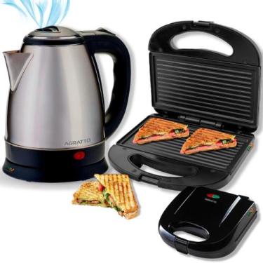 Imagem de Torradeira sanduicheira grill e jarra chaleira eletrica kit - AGRATTO,