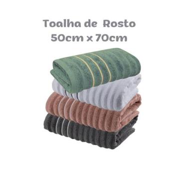 Imagem de Jogo de Toalhas de Rosto 4 peças Leve Macia Ondulada Jacquard Wave Cor