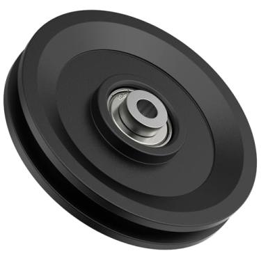 Imagem de Mixizigoz Substituição universal de roda de polia de rolamento de nylon de 115 mm compatível com máquina de cabo, academia doméstica, sistema de polia de porta de garagem, máquina de peso, equipamento