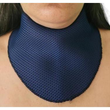 Imagem de Lenco Telado Protetor De Traqueostomia Adulto Azul - IdealFix Saúde