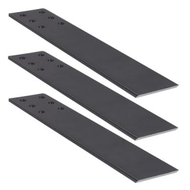 Imagem de WEKIS Suporte de bancada, pacote com 3 suportes de prateleira flutuantes planos ocultos resistentes de ferro sólido, 25,5 cm, suporte de parede no joelho, suporte de cornija para bancada de madeira granito e quartzo