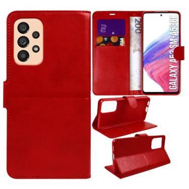 Imagem de Capa Carteira Couro VERMELHO compativel Galaxy A53 5G A536 6.5 - Cell 
