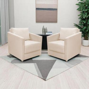 Imagem de Kit 2 Poltronas Decorativa Para Sala Recepção Manicure Consultório Cel