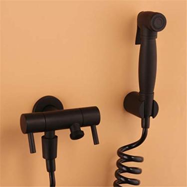 Imagem de Torneira De Bidê De Banheiro Muçulmano Quadrado Preto Latão Apenas Banheiro Frio Vaso Sanitário Chuveiro Pistola De Pulverização Alimentada Por Sopro Bico De Torneira D, Style 7