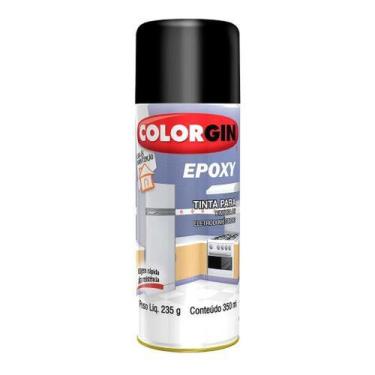 Imagem de Spray Epóxi Preto 350ml Colorgin Alta Resistência Brilhante Eletrodomé