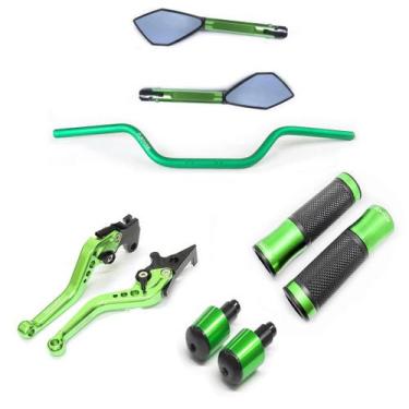 Imagem de Kit Guidão 22mm Manopla v2 TM2 Manete Fazer 150 250 - Stark Race, Verd