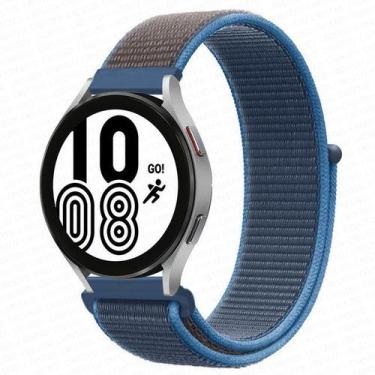 Imagem de Pulseira Cor Azul Nylon tiras autocolantes 20mm Compativel Com SM-Waat