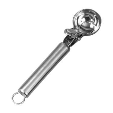 Imagem de SiaBiced Colher de sorvete Melon Baller Cozinha Fácil de limpar Colher de biscoito resistente de sorvete para uso doméstico Buffet de almôndegas de frutas, Prata