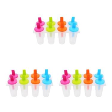 Imagem de DOITOOL Moldes de picolé com palitos: 24 peças moldes de picolé de plástico reutilizável máquina de gelo caseira com tampa, fácil liberação