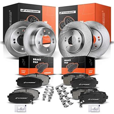 Imagem de A-Premium Kit De Rotores Freio A Disco Dianteiros Ventilados E Traseiros Sólidos + Pastilhas Cerâmica Compatíveis Com Modelos Hyundai Selecionados - Elantra 2011-2012, L4 2.0L, Somente Touring, Conj