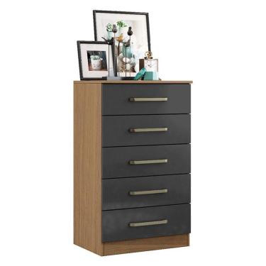 Imagem de Cômoda 5 Gavetas 2014140 Atacama Grafite - Aramóveis