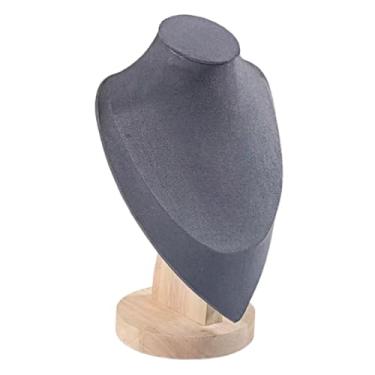 Imagem de YIJU Jóias Busto Colares Colar Pingente Expositor Suporte Expositor Madeira Elegante Organizador de Jóias para de Loja de Varejo, M