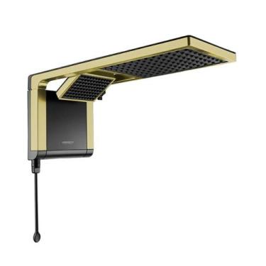 Imagem de Chuveiro Ducha Acqua Duo Ultra Preto Matte Gold 7800W 220V Lorenzetti