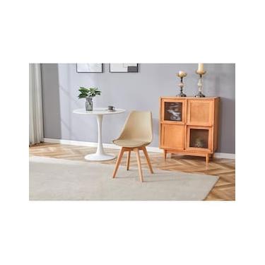 Imagem de Cadeira Conthey Eames Leda Design Ergonômico Estofada Courino Base Madeira