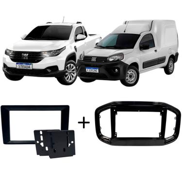 Imagem de Moldura 9 e 7 Polegadas 2 Din Strada 2021 à 2024 Black Piano Painel Central Multimidia