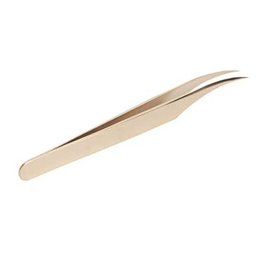 Imagem de Mingzhe Tweezer de Aço Inoxidável Tweezer Professional Falso Lash Extensão Aplicação Manicure Unha Pearl Golden (Tweezer de golfinho de 12,6 cm de comprimento)