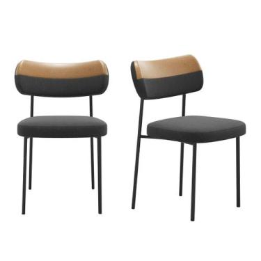 Imagem de Kit 2 Cadeiras Camila Para Sala Jantar Gourmet em Aço e material sinté