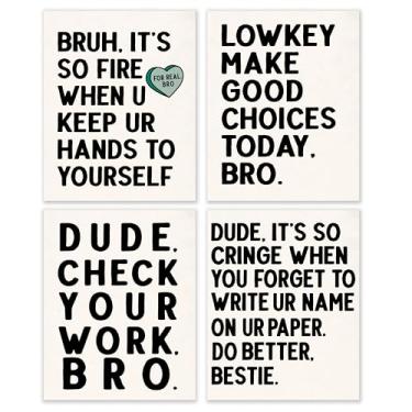 Imagem de BESERH Decoração de parede engraçada para sala de aula, impressões de arte de parede de sala de aula do ensino médio, pôsteres educacionais inspiradores para sala de aula escolar escritório de