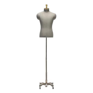 Imagem de Manequim masculino com base giratória de metal, adequado para exibir ternos, camisas, camisetas, chapéus(Grey antique bronze color)
