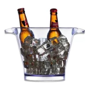 Imagem de Balde de Gelo Oval 4L em Acrílico – Champanheira Elegante para Cerveja, Vinho e Espumante