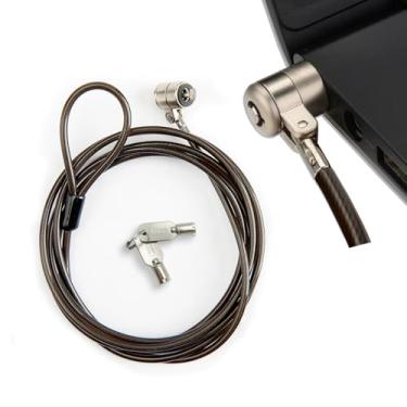 Imagem de Trava para laptop, trava de cabo de segurança de hardware, cabo de bloqueio de tablet, aço resistente de 2 teclas com cabo de 2 metros, para Samsung Lenovo Android e todos os outros notebooks e