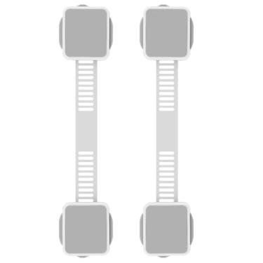 Imagem de 2 Pack Baby Proofing Safety Locks Child Safe for Cabinet Drawer Fridge Oven Dishwasher Doors, Toilet Seat & Lid, Adjustable Furniture Latches and Straps, 3M Adhesive No Drilling Button,Unlock Design
