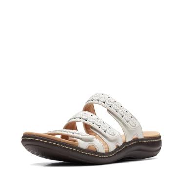Imagem de Clarks Laurieann Cove Sandália rasteira masculina, Couro branco, 7.5