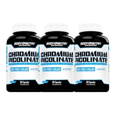 Imagem de Kit 3 Picolinato de Cromo Controle d Apetite Pote 60 Cápsulas 35mcg 100% Puro Auxilia Metabolismo Fonte de Cromo Isolado Rende 180 Doses Suplemento Mineral Matéria Prima Importada - Body Nutry