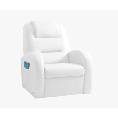 Imagem de Poltrona Reclinável Bangkok em Corino Branco – Poltrona para Sala de Estar, Quarto ou Escritório | Design Clássico, Confortável e Resistente, ProDormir
