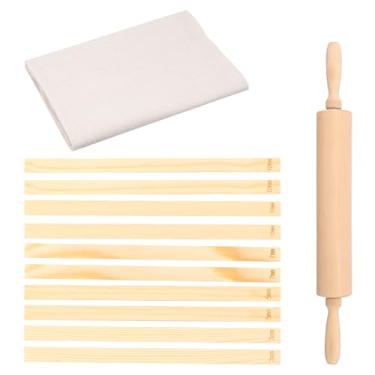 Imagem de Guia de rolo de cerâmica de madeira, pino giratório de cerâmica para ensino de cerâmica, guia de bastão de lama para argila (cor de tronco, 45 cm)