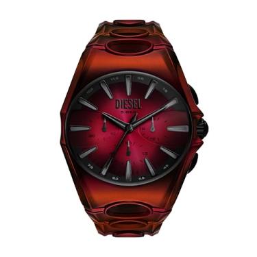 Imagem de Diesel Relógio masculino de aço inoxidável com cronógrafo D-Curve vermelho (modelo: DZ4693)