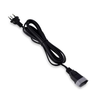 Imagem de Extensão Cordão Prolongador Tripolar 10A 3M Bivolt Preto - Force Line