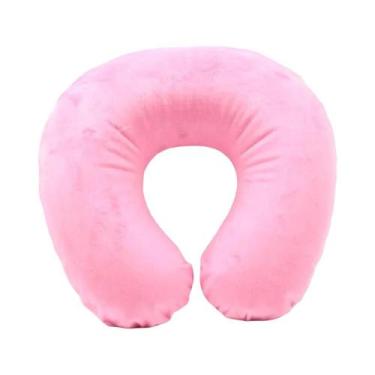 Imagem de Travesseiro De Viagem Inflável Portátil Em Forma De U, Curto, De Pelúc