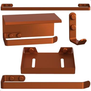Imagem de Kit Acessórios Para Banheiro Rose Gold 5 Peças Max - CromoShop Home an