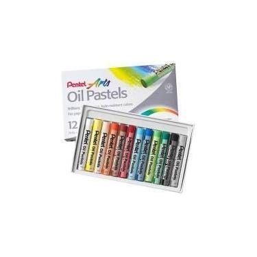 Imagem de Giz pastel Pentel óleo com 12 cores