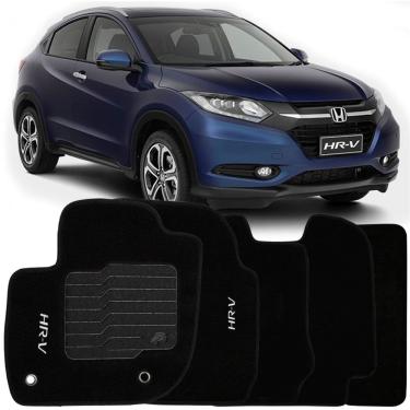 Imagem de Tapete Carpete Hrv 2015 à 2018 Preto Logo Bordado Jogo 5 Peças Personalizado Automotivo