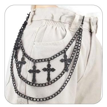 Imagem de Corrente de calça em camadas para homens e mulheres corrente punk hip hop acessórios de roupas vintage correntes jeans, standard, Alumínio, Sem Pedra Preciosa